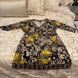 Buttery print faux wrap dress